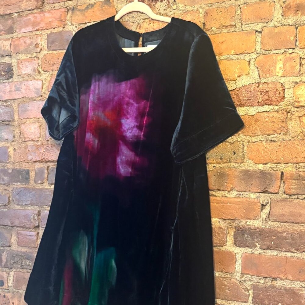 Emmy Short-Sleeve Swing Mini Dress by Maeve: Velvet Edition Size L